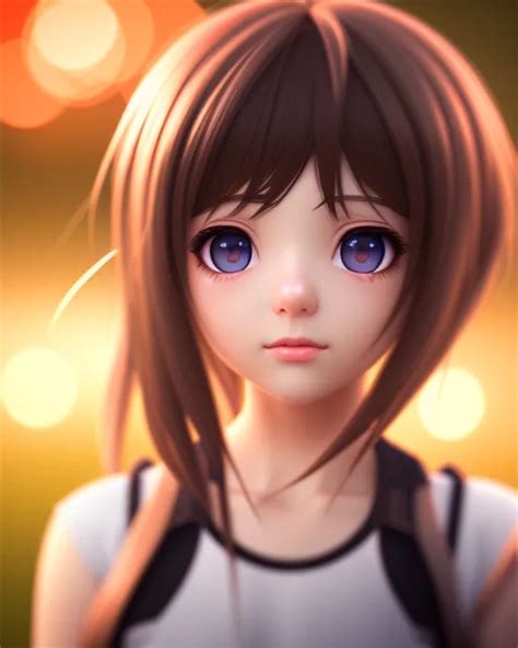 beautiful semi realistic anime girl starryai