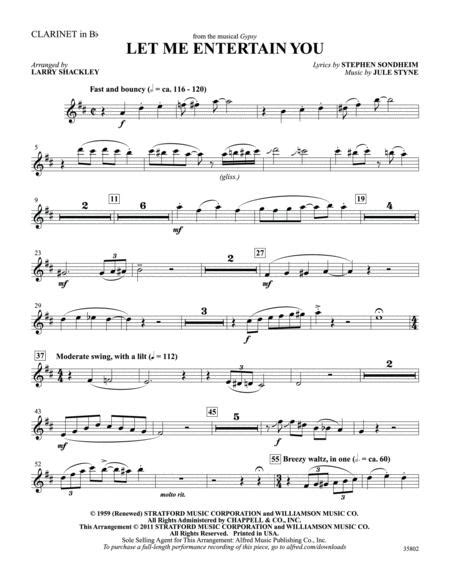 Let Me Entertain You From Gypsy 1st B Flat Clarinet By Jule Styne Digital Sheet Music For