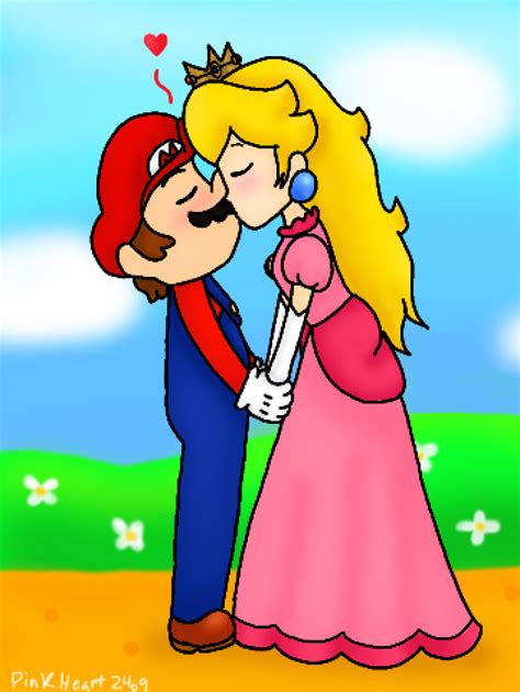 Mario And Peach Share A Lovely Kiss By Peachypinkheart2409 On Deviantart