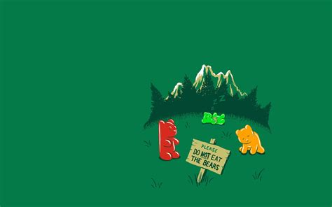 1440x900 Threadless Simple Minimalism Humor Gummy Bears Mountain