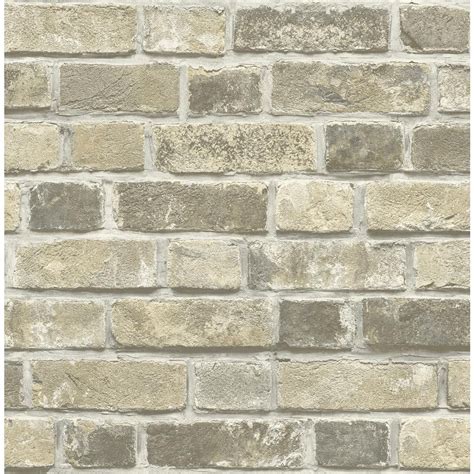 Nextwall Distressed Neutral Brick Peel And Stick Wallpaper Brick