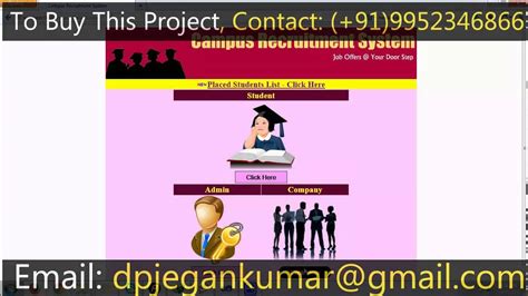 Campus Recruitment System Full Video Youtube