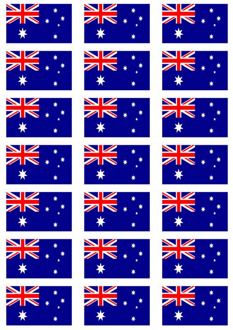 Australia Flag Stickers 21 Per Sheet