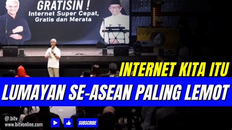 Ganjar Sebut Indonesia Akses Internet Paling Lemot Se ASEAN YouTube