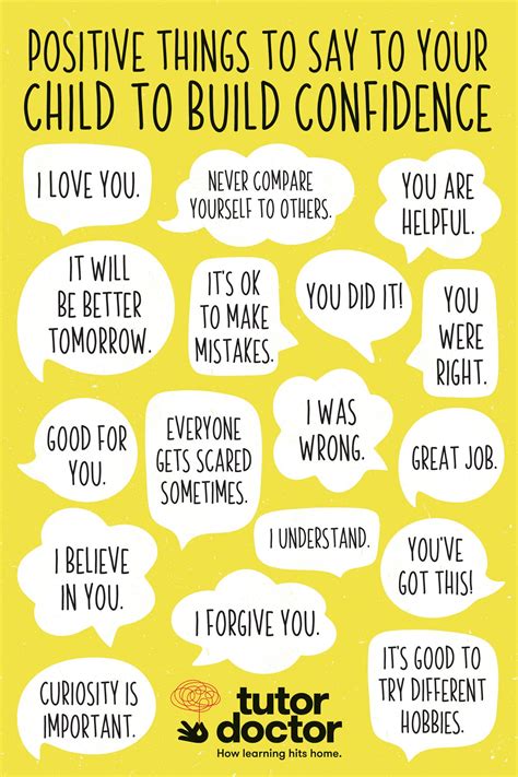 Positive Things To Say To Your Child To Build Confidence Artofit