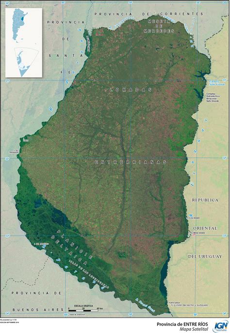 Mapa Satelital De La Provincia De Entre Ríos Argentina Entre Ríos