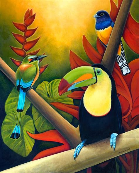 Tropical Birds Costa Rican Art By Nathan Miller Art Artist