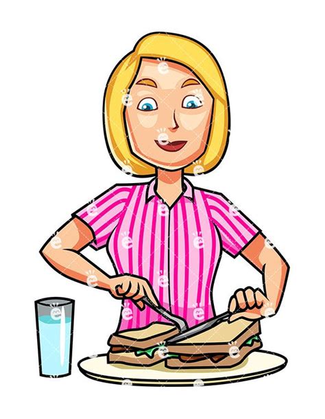 woman preparing lunch sandwich cartoon vector clipart friendlystock sandwiches for lunch