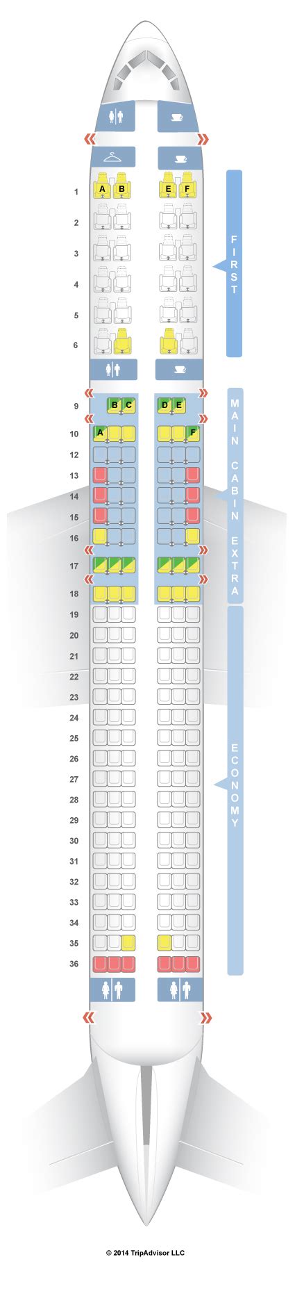 Seatguru Seat Map American Airlines Boeing 757 200 752 Domestic Mce