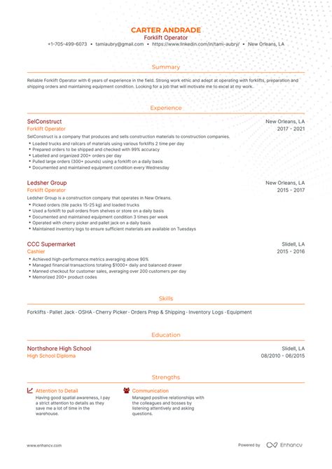 5 Forklift Operator Resume Examples And Guide For 2023