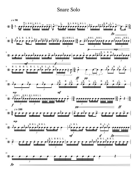 Snare Solo Sheet Music For Snare Drum Solo