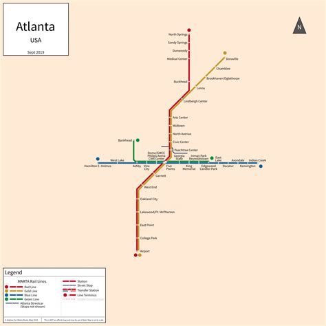 Metro Route Atlas Atlanta Georgia Usa