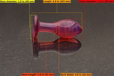 glass butt plug medium vibrant pink for him her anal plug luxury sex toy by simply