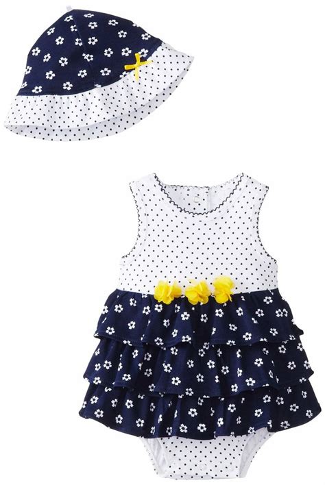 Amazonsmile Little Me Baby Girls Newborn Navy Flower Popover And Hat