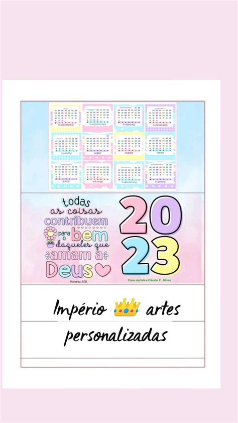 Calendário De Mesa 2023 Império 👑 Artes Personalizadas Molde De Porta