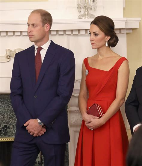 kate middleton goes red hot for formal reception with prince william on royal tour of canada