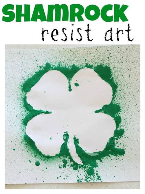 Shamrock Resist Art Saint Patricks Day Art Shamrock Art St Patrick
