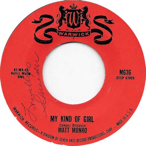Matt Monro My Kind Of Girl This Time 1961 Vinyl Discogs