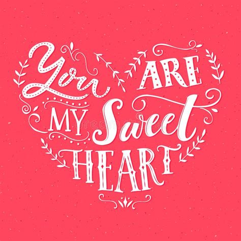 Sweetheart I Love You Valentine Heart Cute Cartoon Vector Stock Vector