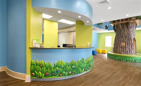 Spring Garden Themed Reception Desk For Kids Pediatric Office Decor