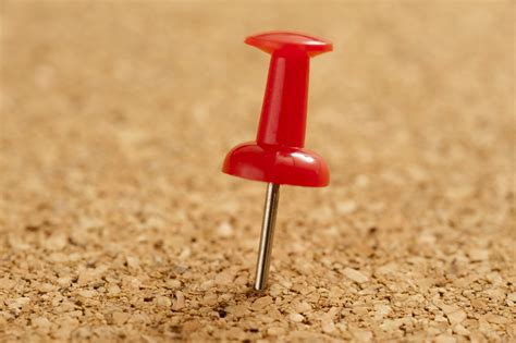 Free Stock Photo 10814 Red Sharp Marker Pin Pinned On A Cork Board