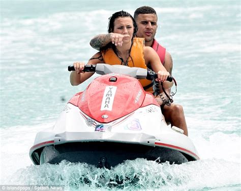 kyle walker shows off his tattooed torso as he unwinds in barbados with model girlfriend annie