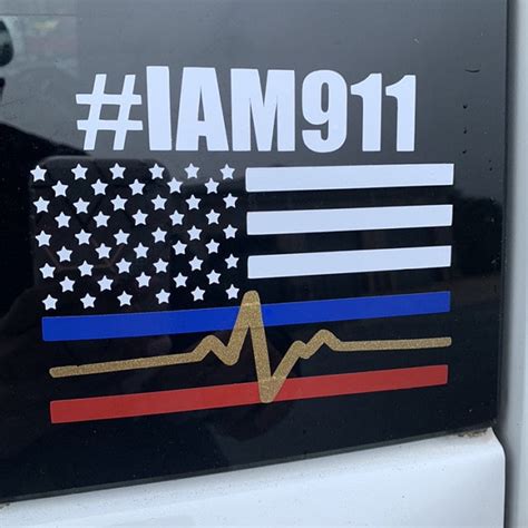 Dispatcher Decal Thin Gold Line Decal 911 Dispatch Decal Etsy
