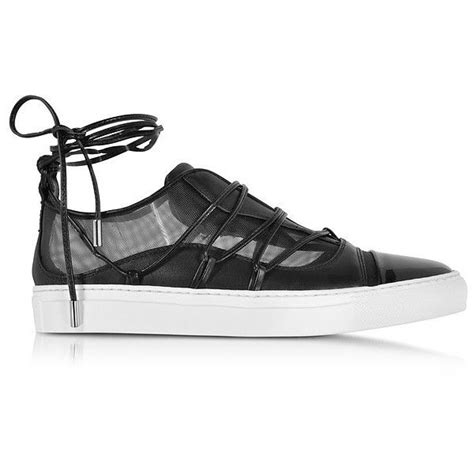 Dsquared2 Shoes Black Mesh And Leather Slip On Riri Sneakers 250 Liked On Polyvore Featurin