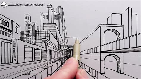 Draw A City Using One Point Perspective Fast Youtube