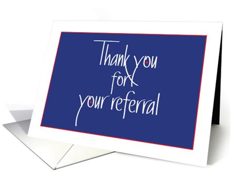 Hand Lettered Business Thank You For Your Referral In Navy Blue Card