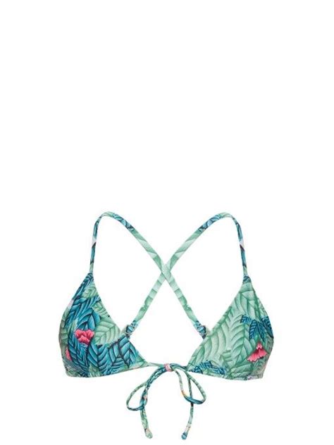 MARA HOFFMAN Leaf Print Triangle Bikini Top Marahoffman Cloth Top Swimsuit Tops Bikini Tops