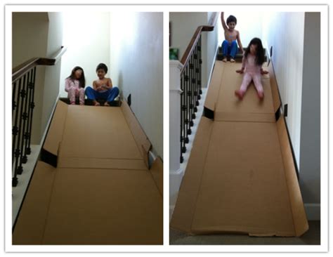 How To Make Diy Cardboard Stair Slide For Kids Diy Tag Stair Slide