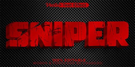 Premium Vector Sniper Vector Text Effect Editable Alphabet Army Game Red
