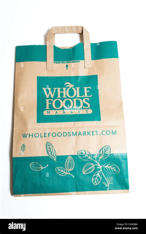 Whole Foods Market Brown Paper Shopping Bag On A White Background