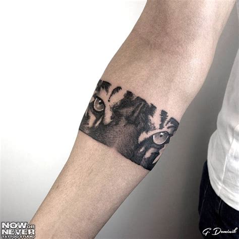 Black And Grey Realistic Tigers Eyes Tattoo