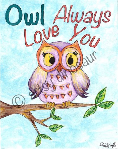 Items Similar To Owl Always Love You Watercolor Copy Watercolor Art