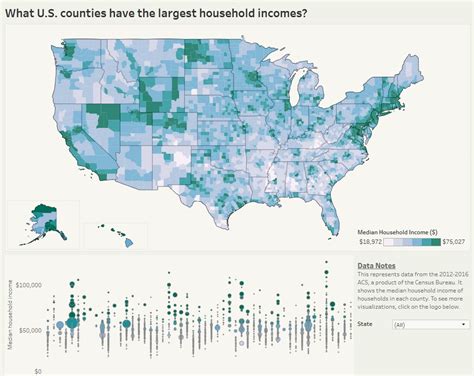 Interactive Us Counties By Median Household Income Hedge Fund