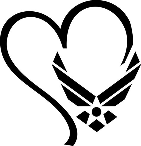 Us Air Force Heart Graphics Design Svg Dxf By Vectordesign On Zibbet