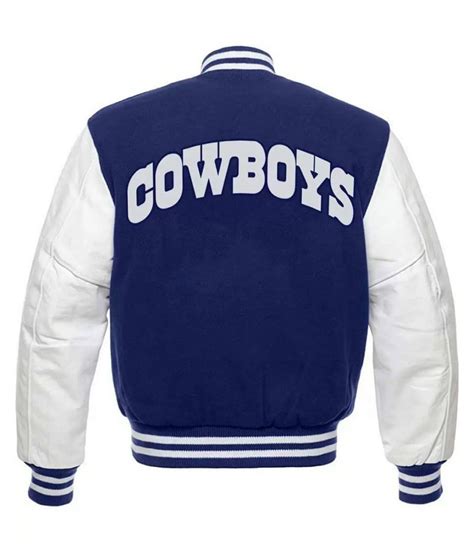 Woolleather Dallas Cowboys Royal Blue And White Varsity Jacket