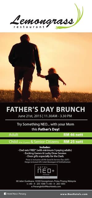 Fathers Day Brunch Promotion Lemongrass Restaurant Hotel Neo Malaysian Foodie