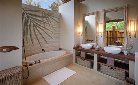 Semi Outdoor Tropical Bathroom Luxury Hotel Bathroom Beach Villa