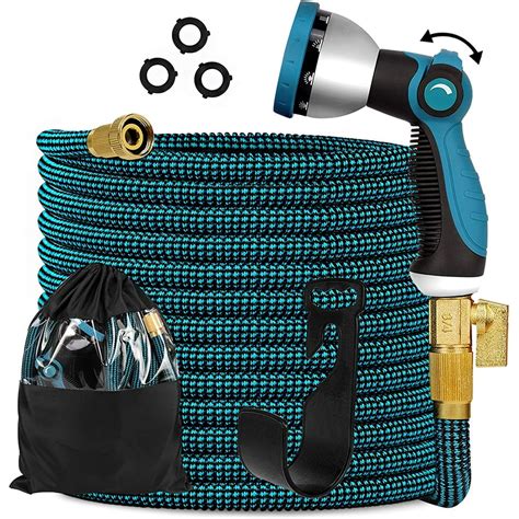 Knoikos Expandable Garden Hose 100ft Expanding Flexible Water Hose With 10 Function Nozzle