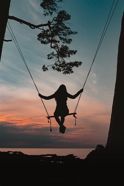 1920x1080px 1080p Free Download Girl Swing Silhouette Branch