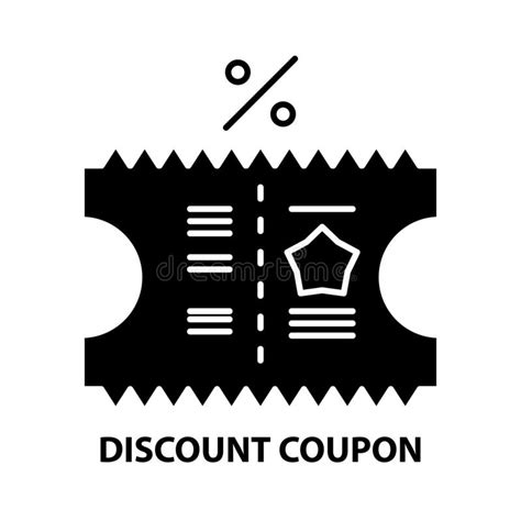 Discount Coupon Icon Black Vector Sign With Editable Strokes Concept