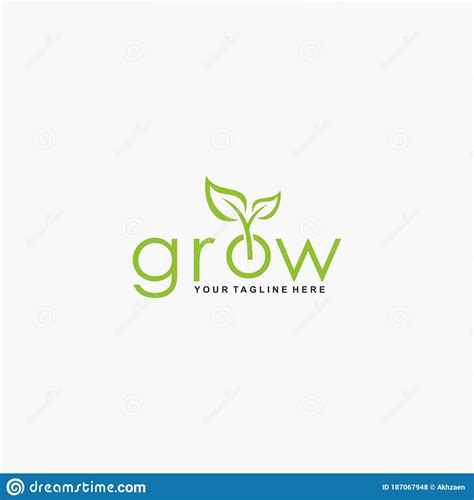 Letter Grow Logo Design Plant Abstract Design Natural Organic Vector