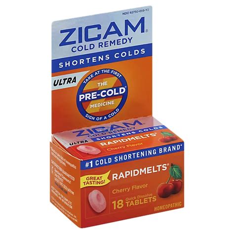 Zicam Ultra Cold Remedy Rapidmelts Quick Dissolve Tablets Cherry Flavor 18 Count Jewel Osco