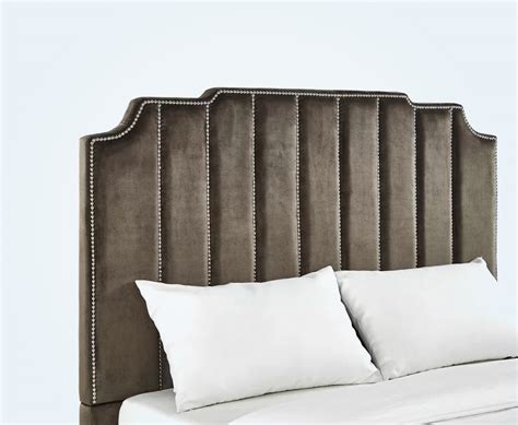 Channel Tufted Headboard With Nailhead Trim Vertical Lines Interior