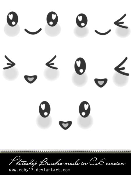 Kawaii Faces Photoshop Brushes By Coby17 On Deviantart