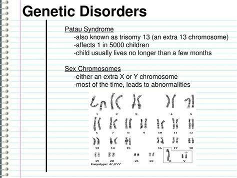 Genetic Disorders A Genetic Disorder Is A Disorder Caused By Mistakes In The Genetic Makeup Of