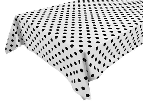 cotton tablecloth polka dots print black dots on white